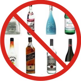 prohibido alcohol